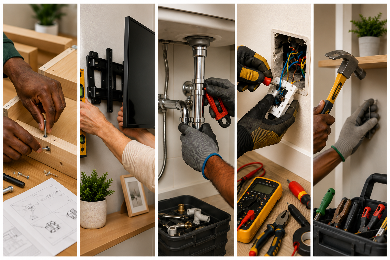 Skilled handyman carrying out property maintenance work